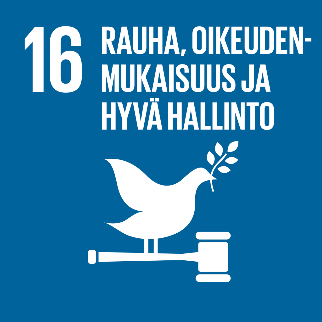 Tavoite 16: Rauha, oikeudenmukaisuus ja hyvä hallinto
